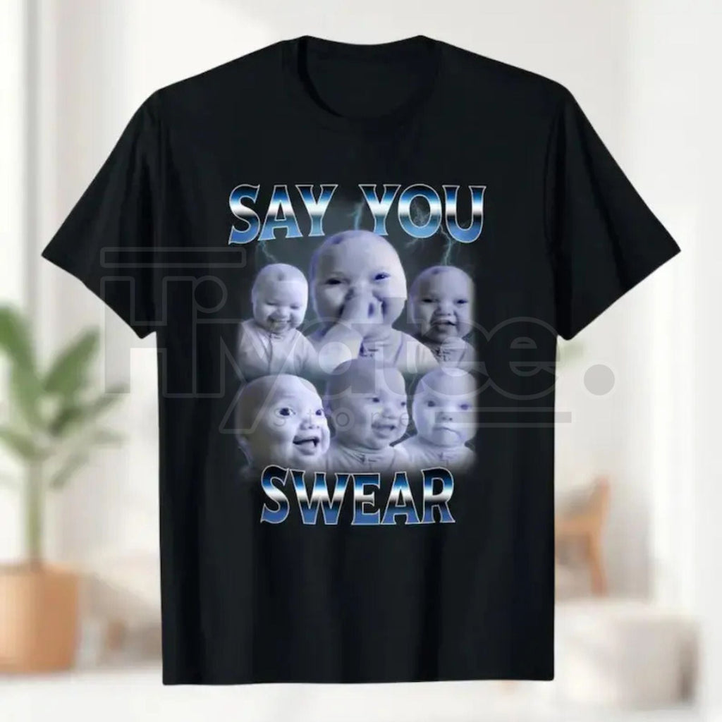 "Tuff" AI Baby Holding Back a Laugh Shirt – Viral Niche Meme T-Shirt