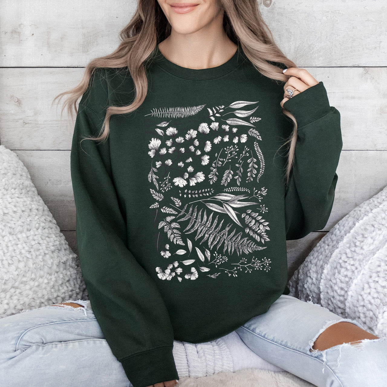 Vintage Fern Illustration Sweatshirt