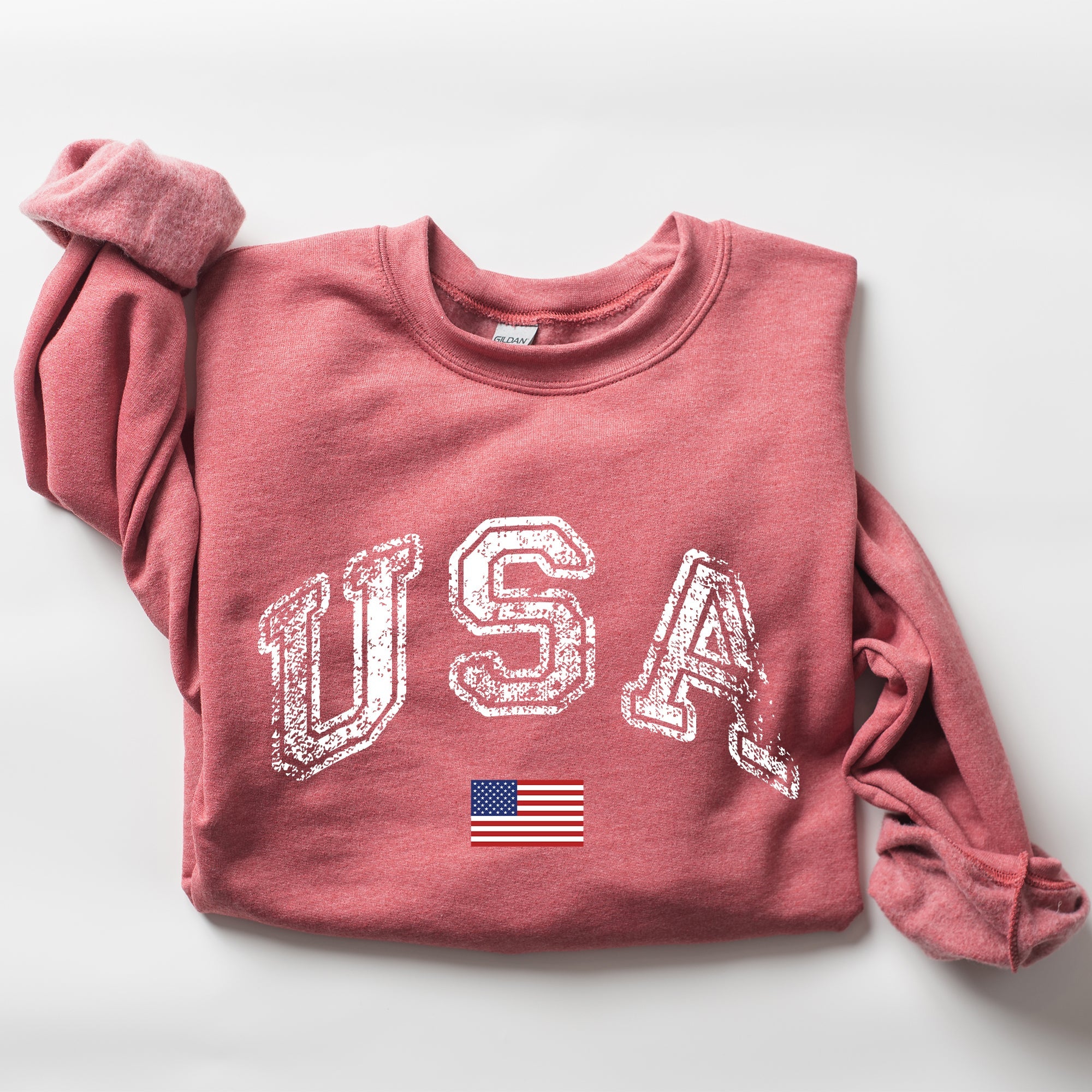 Vintage USA Retro Flag America Fourth Of July Patriotic Pride Emblem Independence Day Sweatshirt