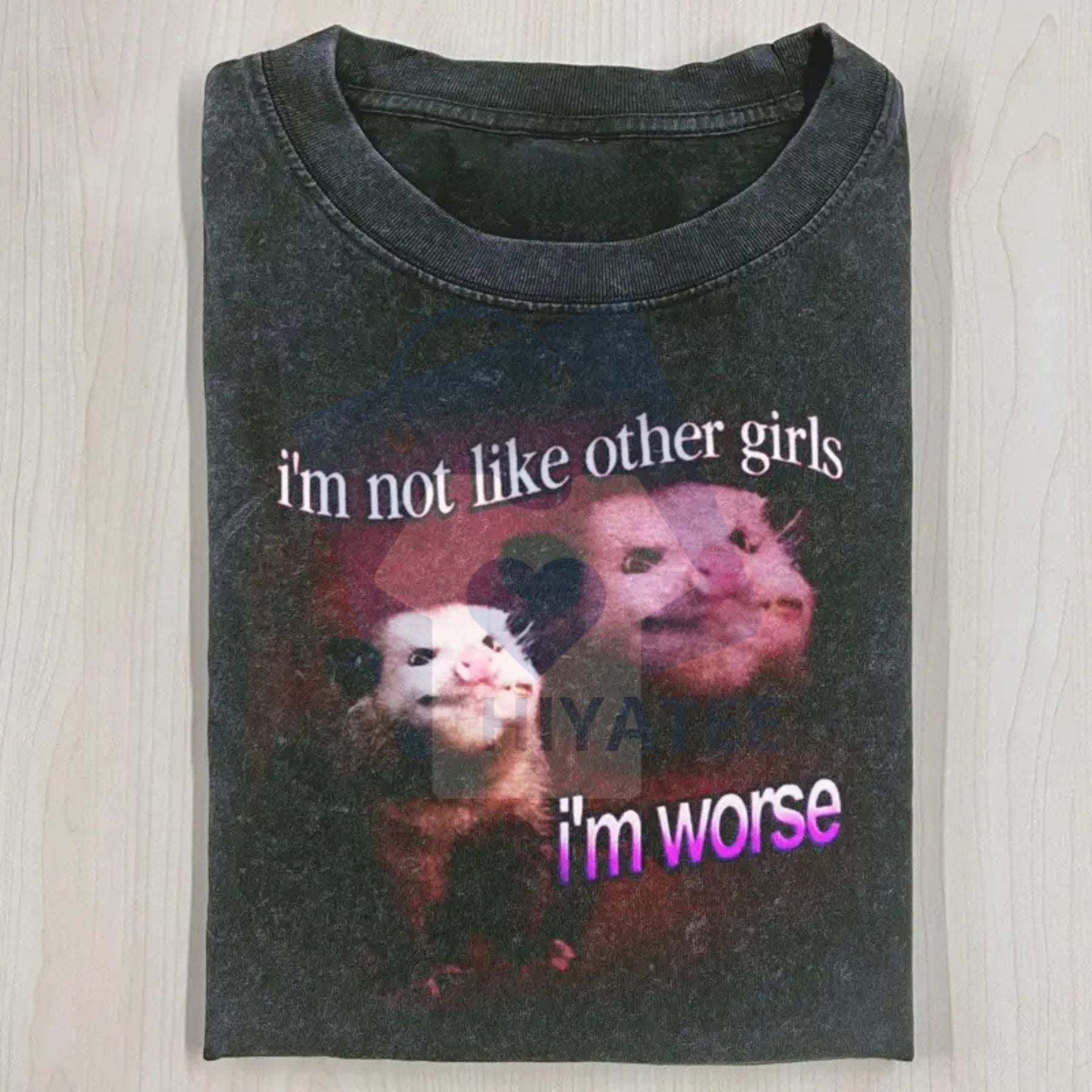Vintage 90s WACKY OPOSSUM T-SHIRT – "I'm Worse" Funny Graphic Oversized Tee