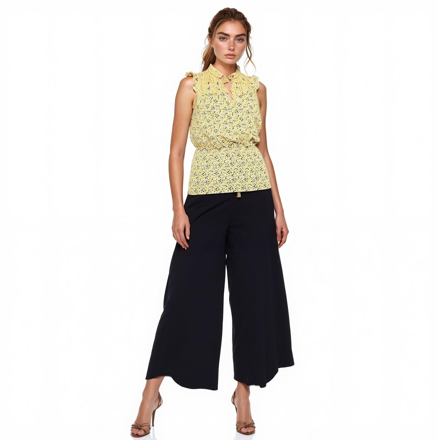 Pleione Women's Tassel Drawstring Palazzo Pants