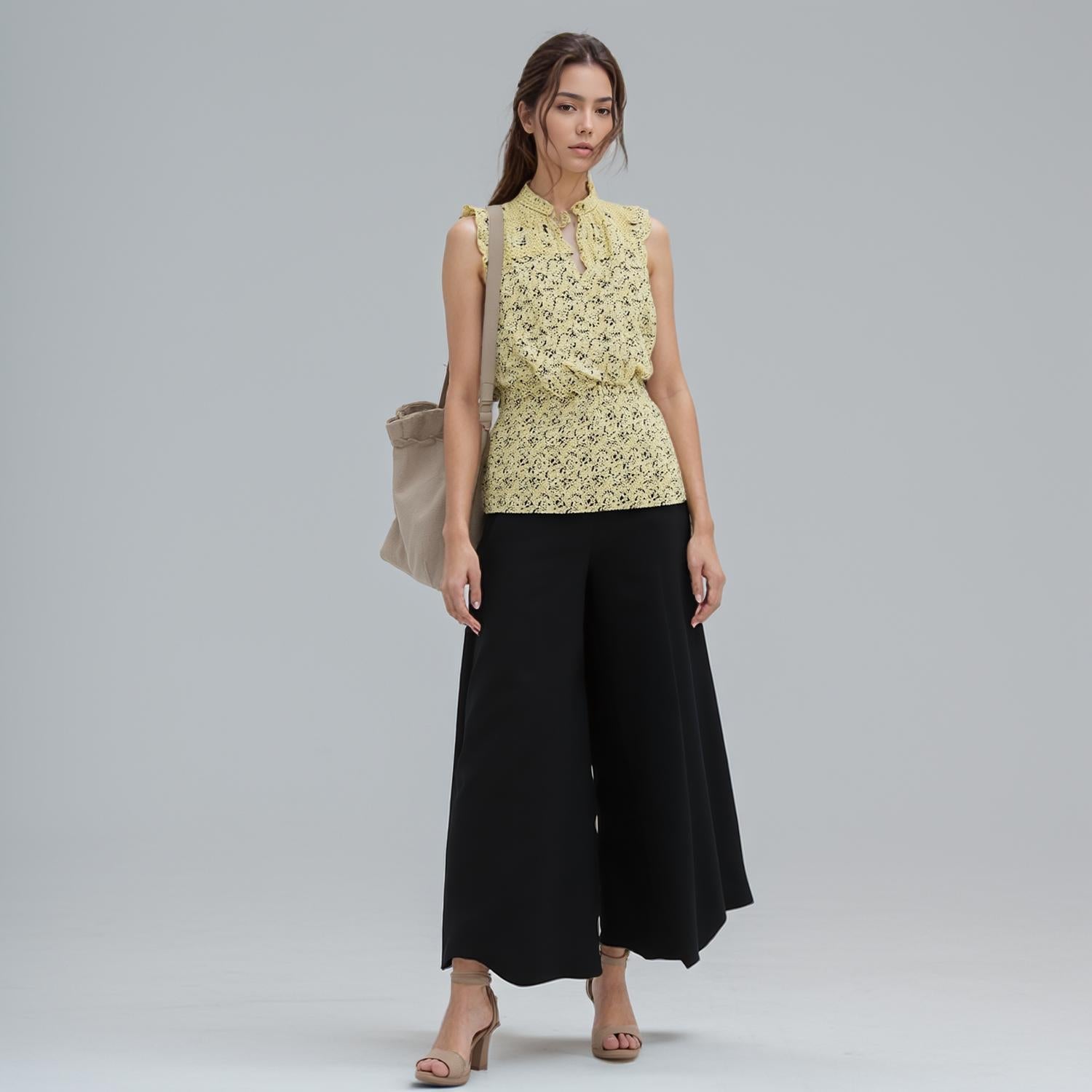 Pleione Women's Tassel Drawstring Palazzo Pants