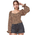 Pleione Long Sleeve Sweetheart Bustier Top In Brown Tan