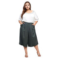 Pleione Plus Women's Pleated Wide Leg Capris