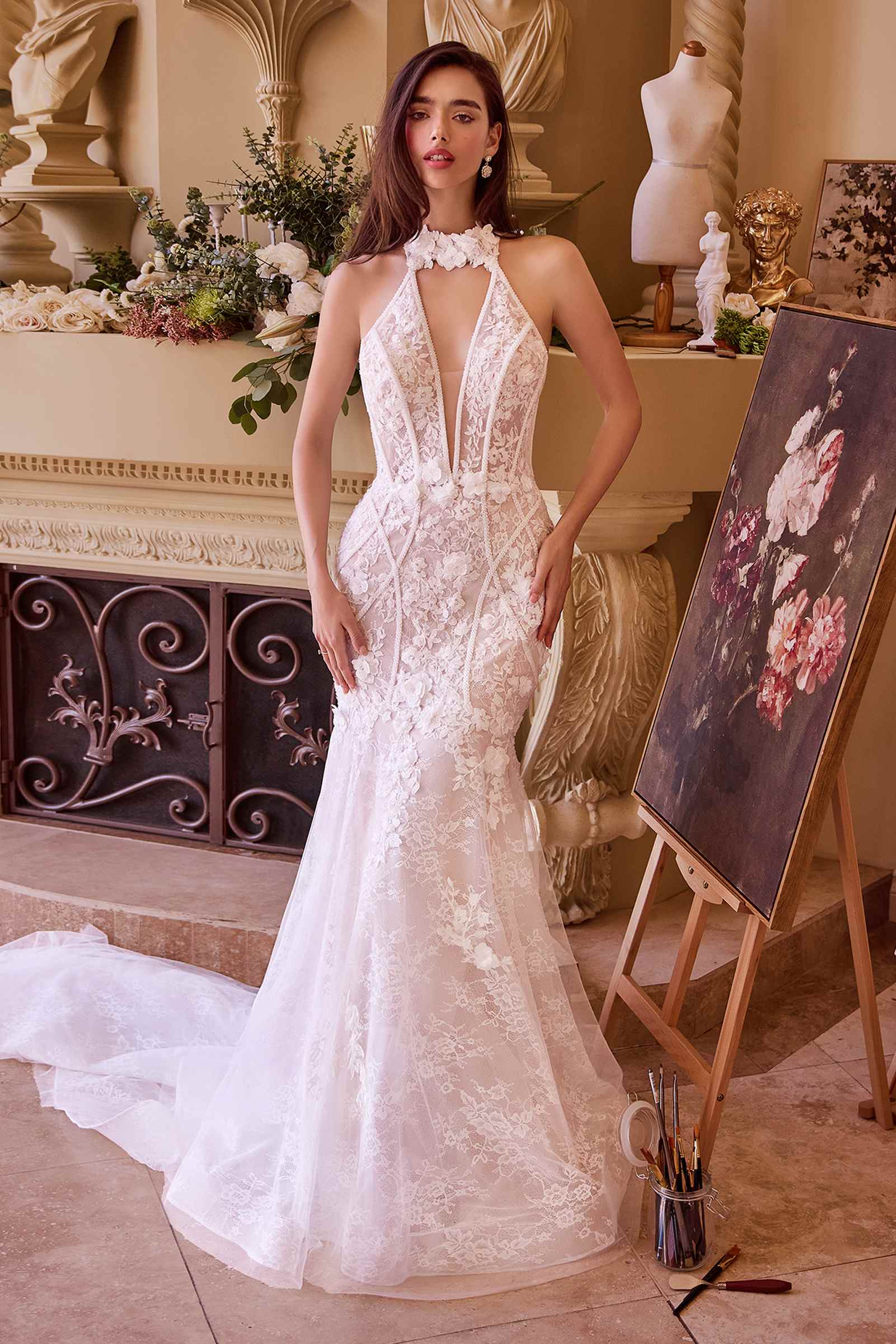 Andrea & Leo WL035 Wedding Dress Lace & Tulle Short Sleeve Gown