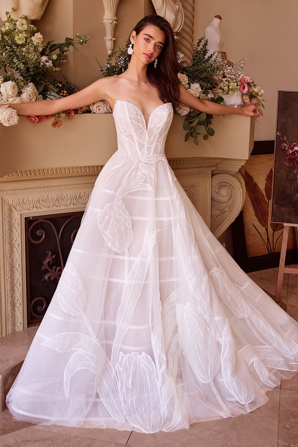 Andrea & Leo WL043 Dress Tullip Sequin Embroidered Wedding Ball Gown