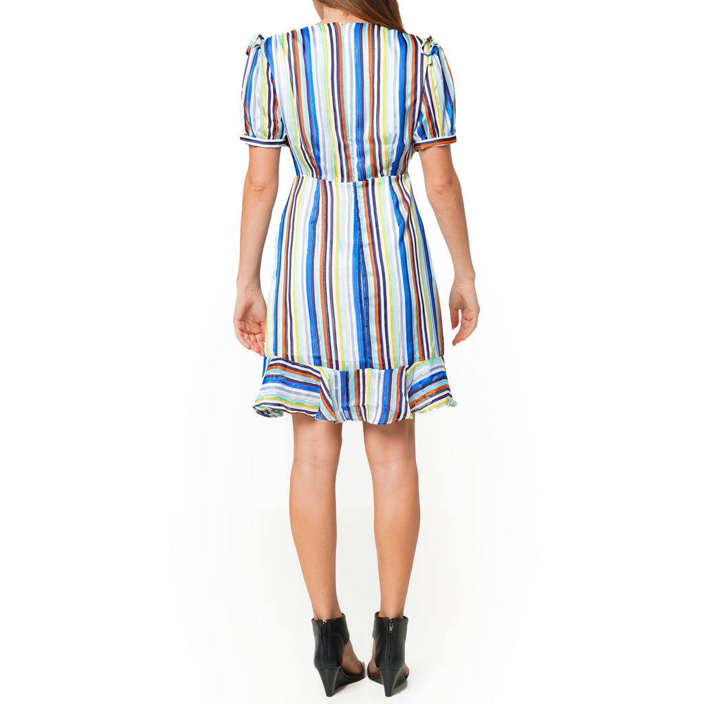 Women's Multi-color Ruched Dress in Beach