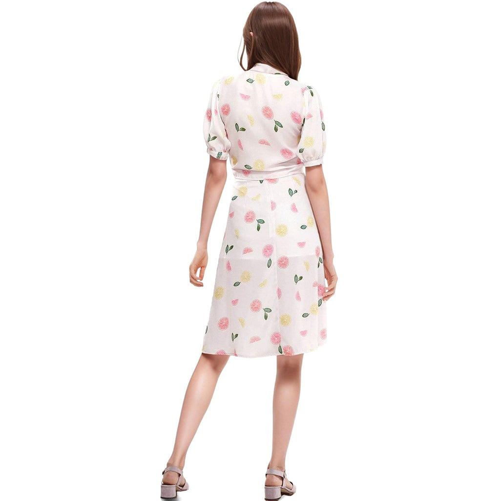 Women's Button Front Midi Skirt in Fruit Punch