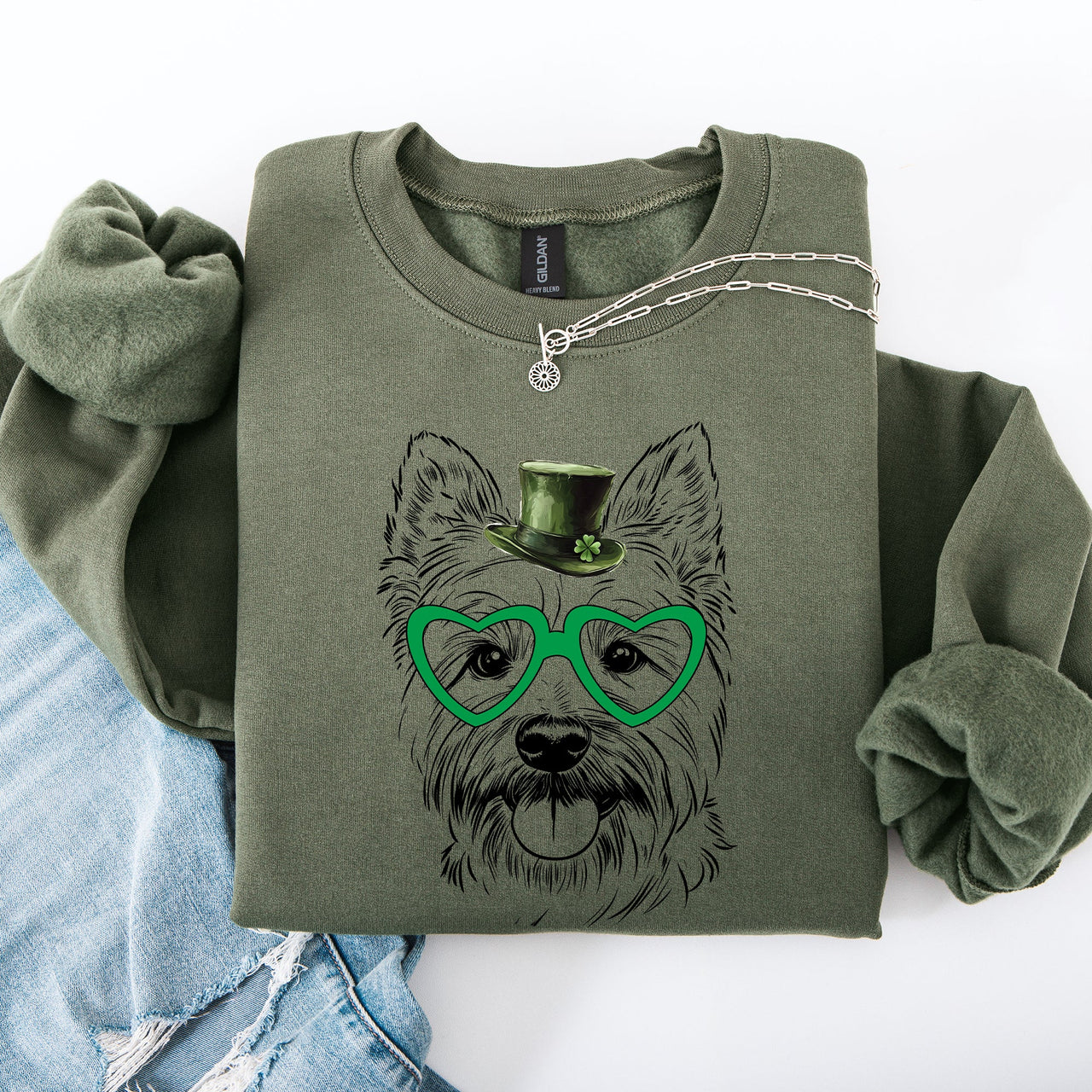Westie West Highland White Terrier Adorable Dog St Patrick's Day Lucky Irish Celebration Sweatshirt