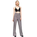 Women's Multi Glen Plaid High Waist Wide Leg Pants In Grey Plaid