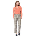 Pleione Women's Suiting Straight Pants in Mocha Plaid