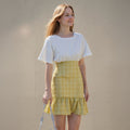 Women's Glen Plaid Mermaid Dress in Yellow