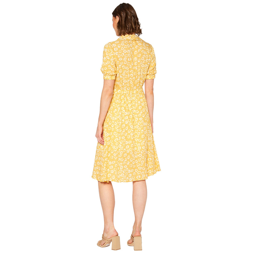 Pleione Tied Open Front Collard Floral Dress