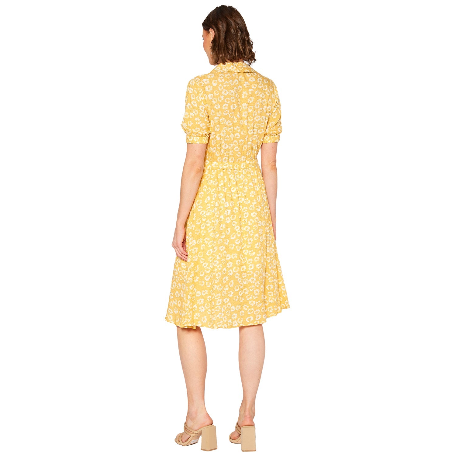 Pleione Tied Open Front Collard Floral Dress