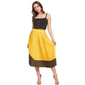Pleione Women's Pleated Midi Skirt in Mustard Olive