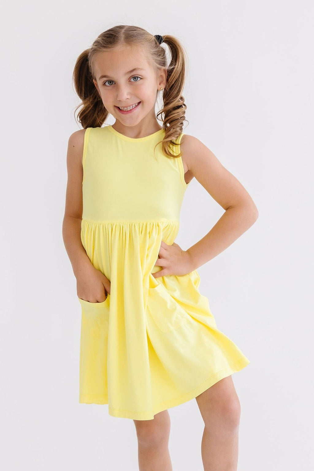 Yellow Tank Pocket Twirl Dress