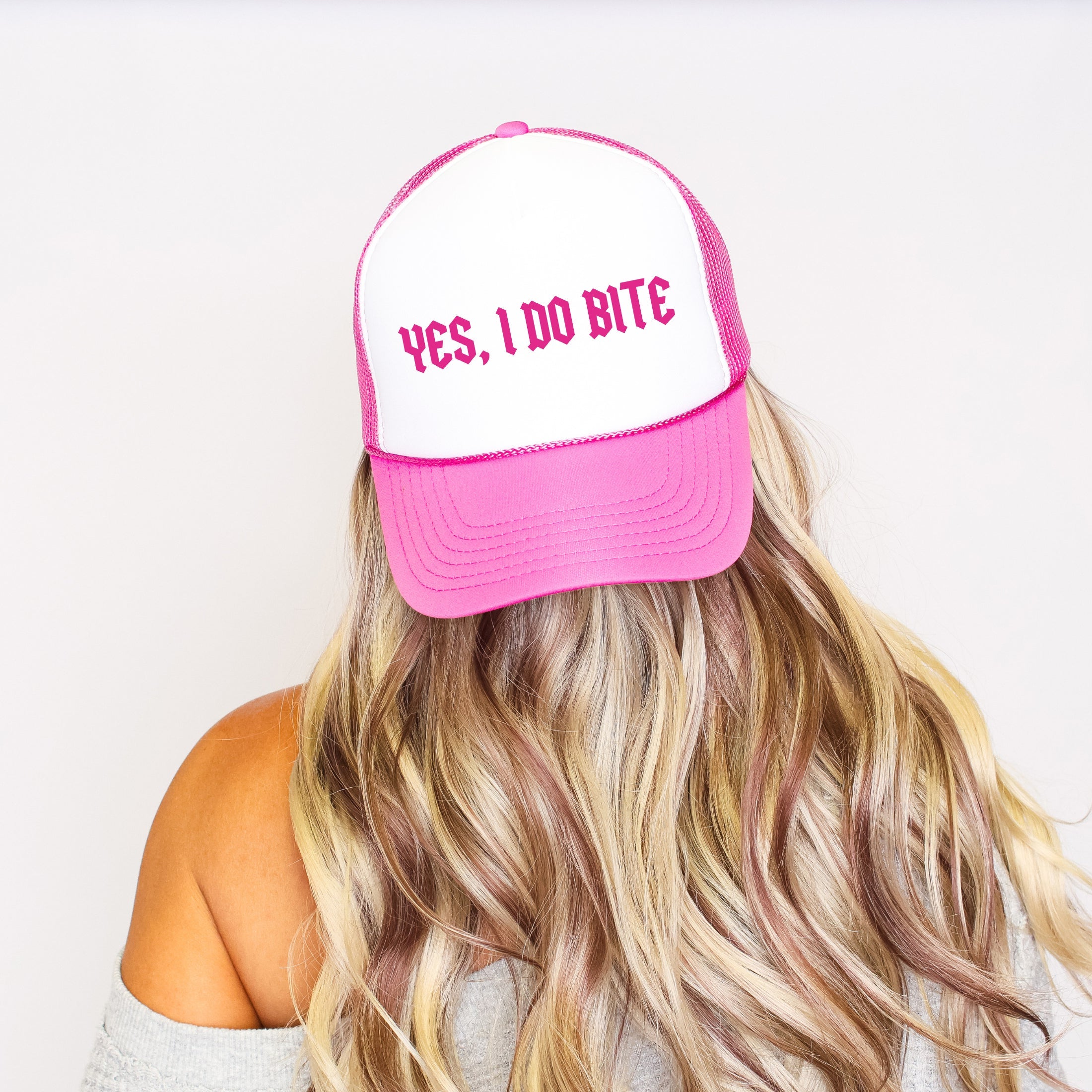 Yes, I Do Bite Sassy Saying For Bold Party Vibe And Eye Catching Graphic Trucker Hat