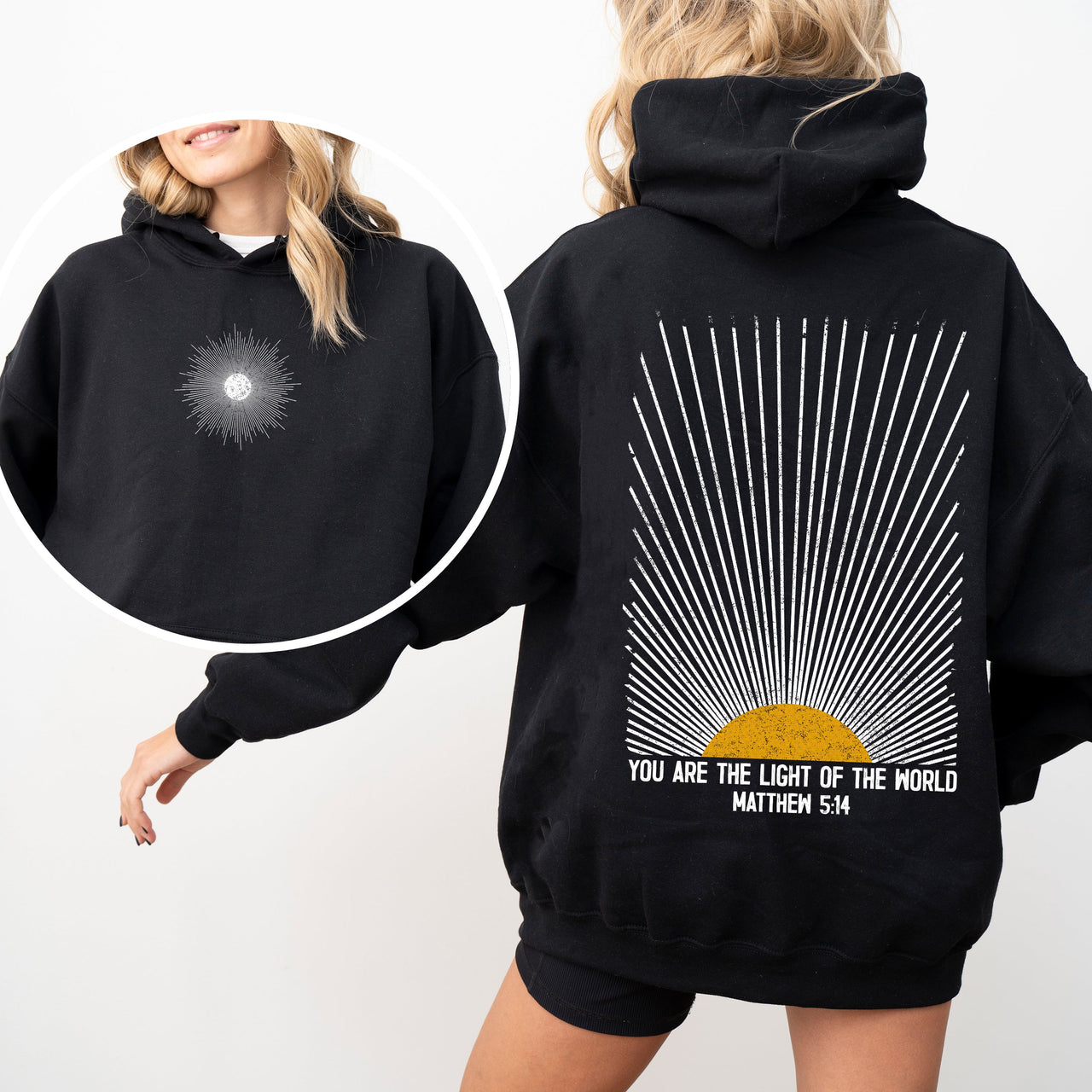 You Are The Light Of The World Faith Christian Bible Religious Faith Statement Hoodie