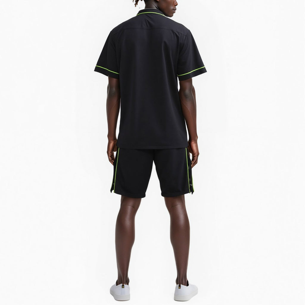 Blank State Men's Snap Button Gym Shorts in Black