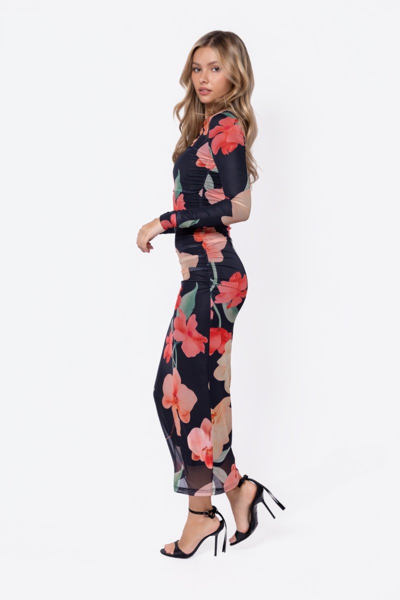 Alia Dress (Black Flower)