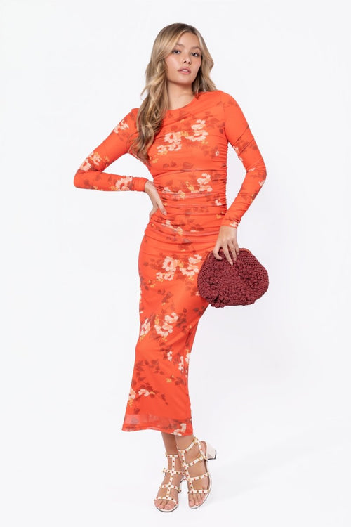 Alia Dress (Orange Flower)