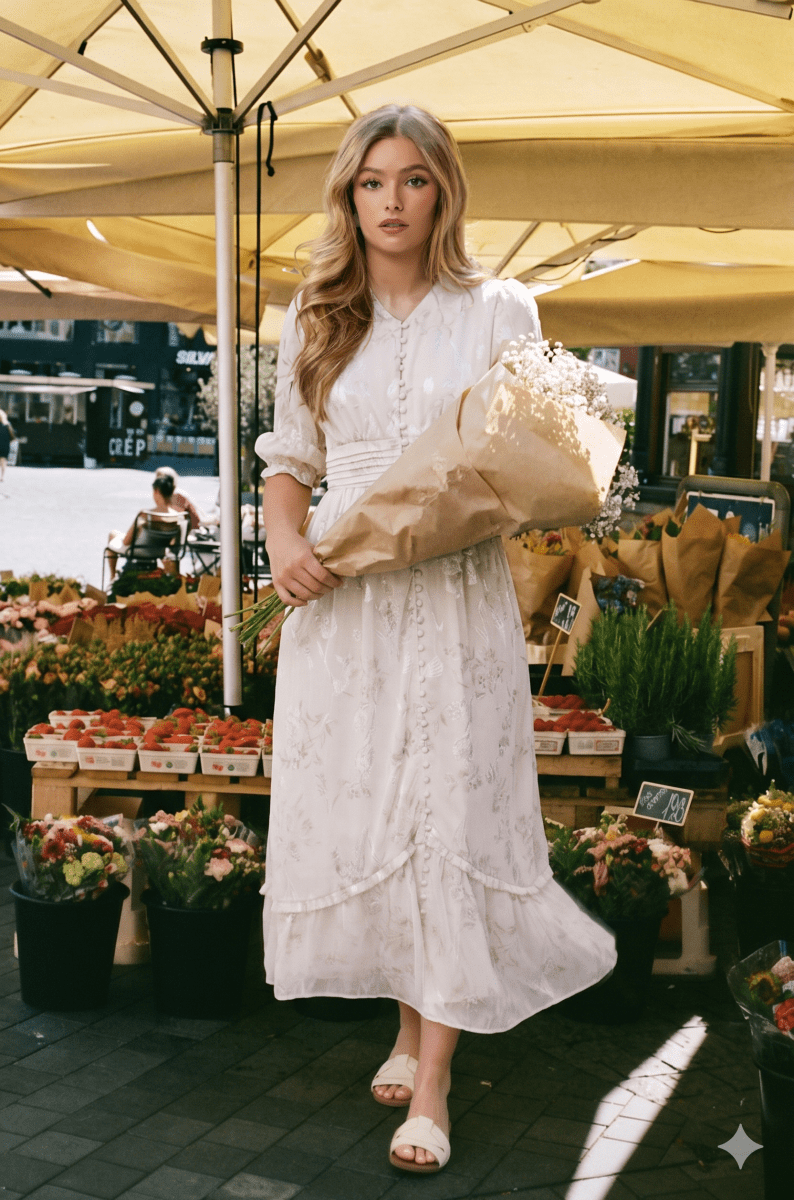 Amelia Dress (Sage Flower)
