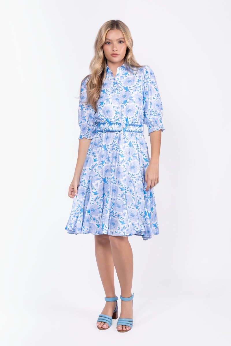Analia Dress 41" (Blue Flower)