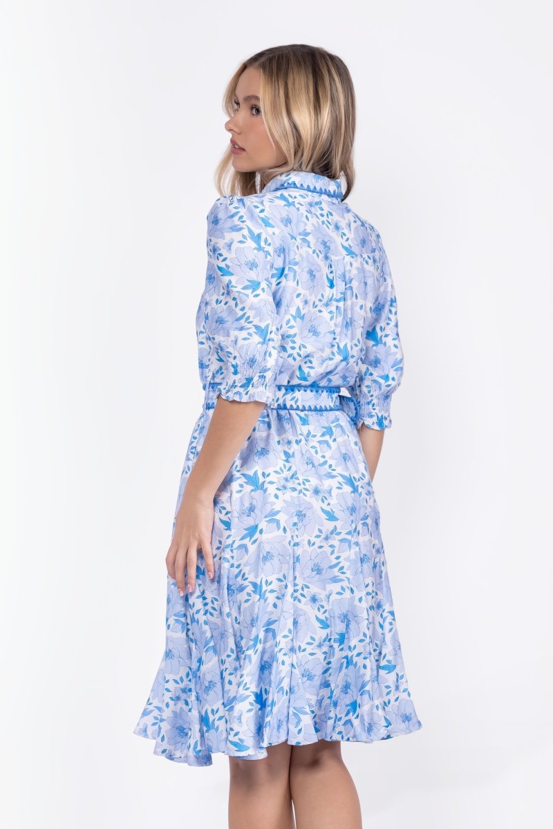 Analia Dress 41" (Blue Flower)