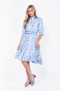 Analia Dress 41" (Blue Flower)