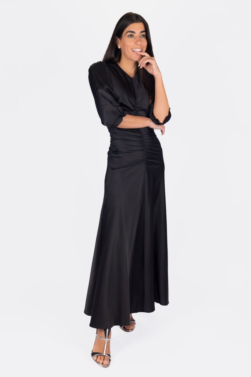 Audrey Dress Short Sleeve (Black Solid)