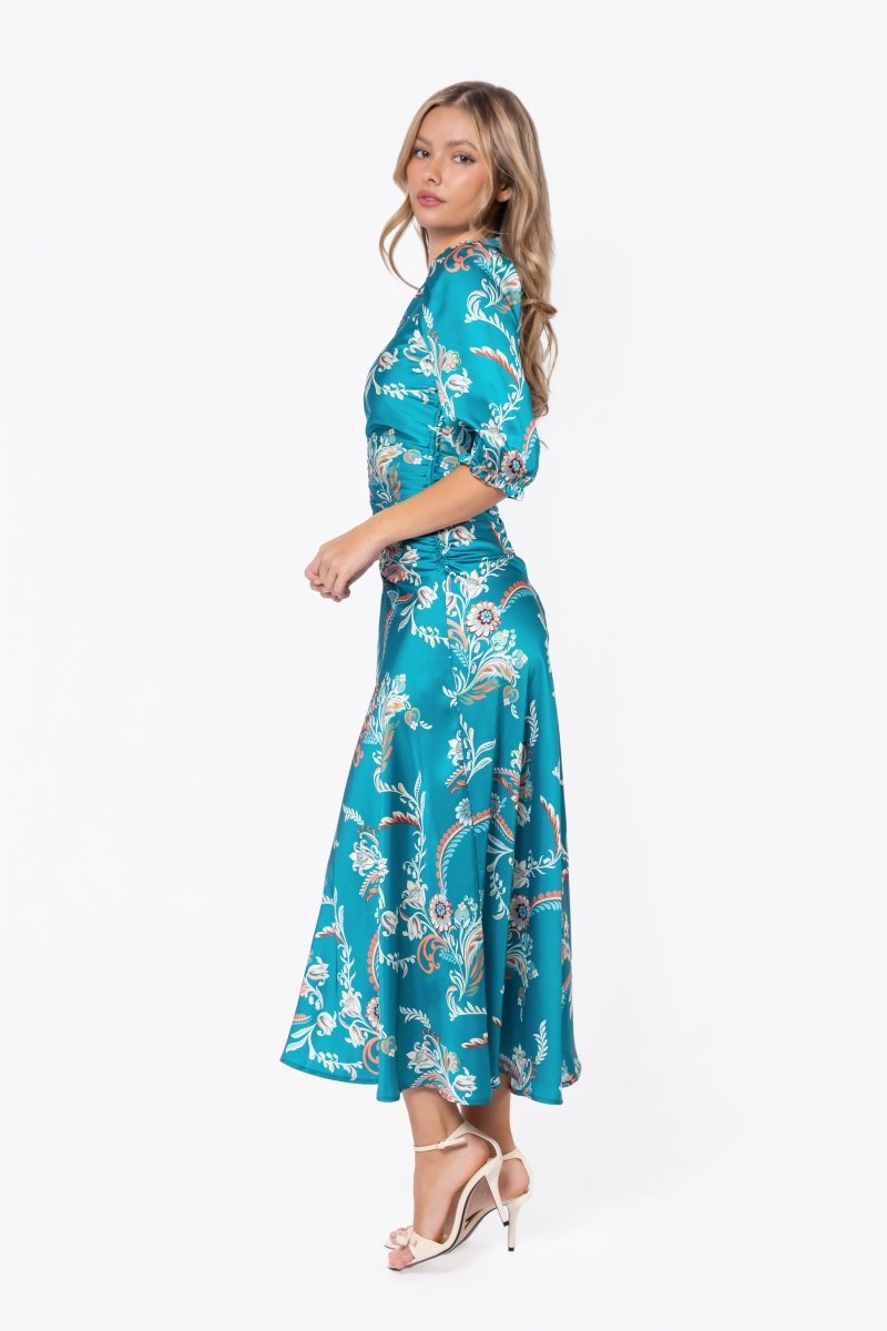 Audrey Dress Short Sleeve (Green Pattern)