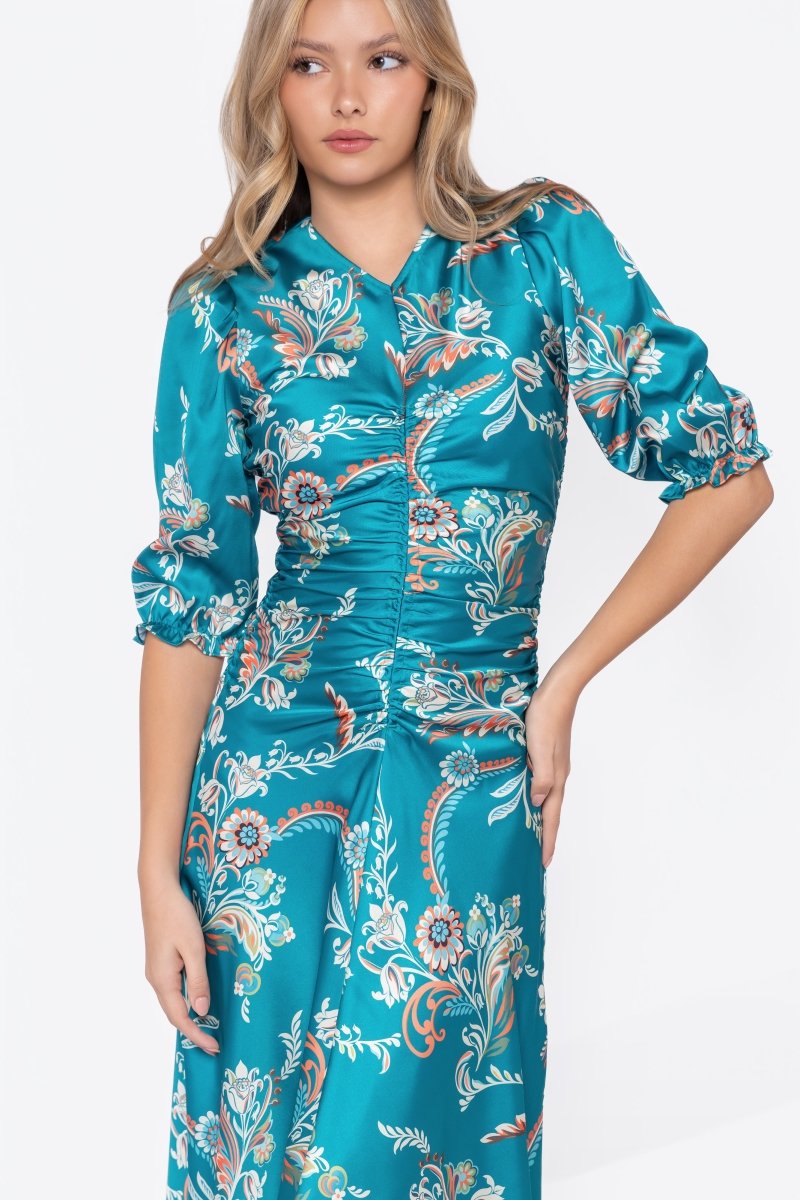 Audrey Dress Short Sleeve (Green Pattern)