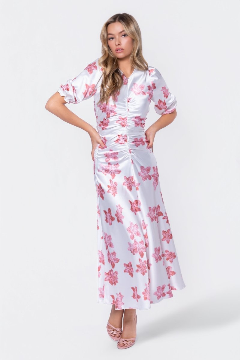 Audrey Dress Short Sleeve (Ivory Pink)