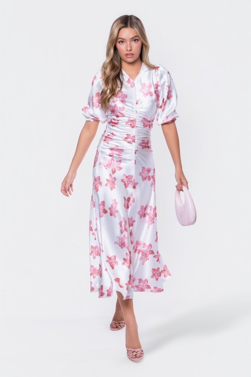 Audrey Dress Short Sleeve (Ivory Pink)
