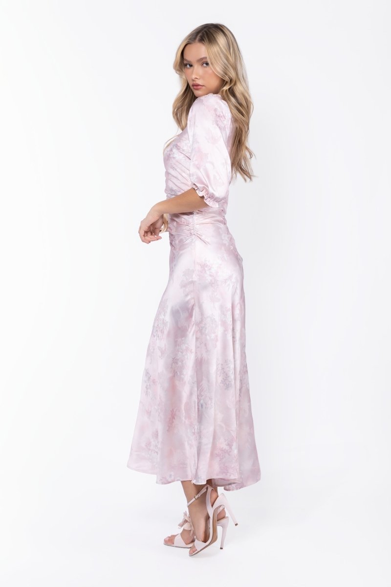 Audrey Dress Short Sleeve (Light Pink Flower)