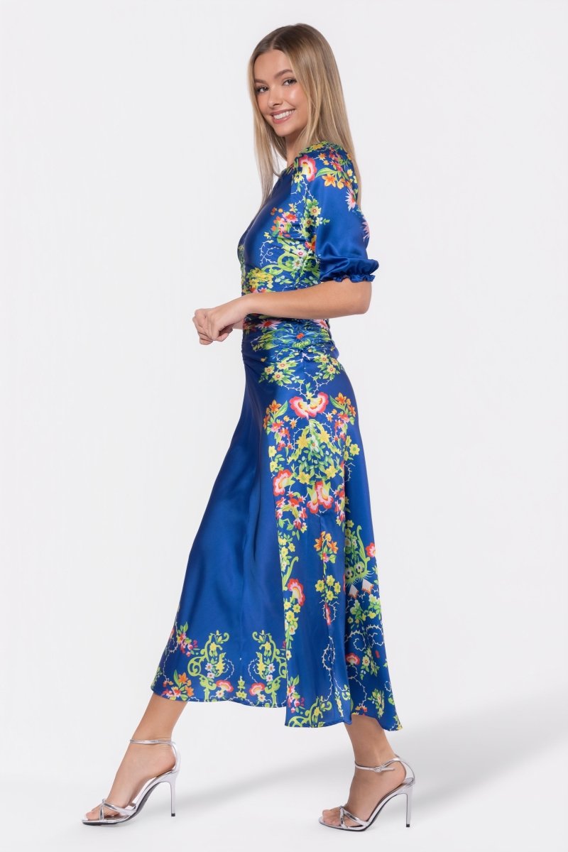 Audrey Dress Short Sleeve (Royal Blue Pattern)