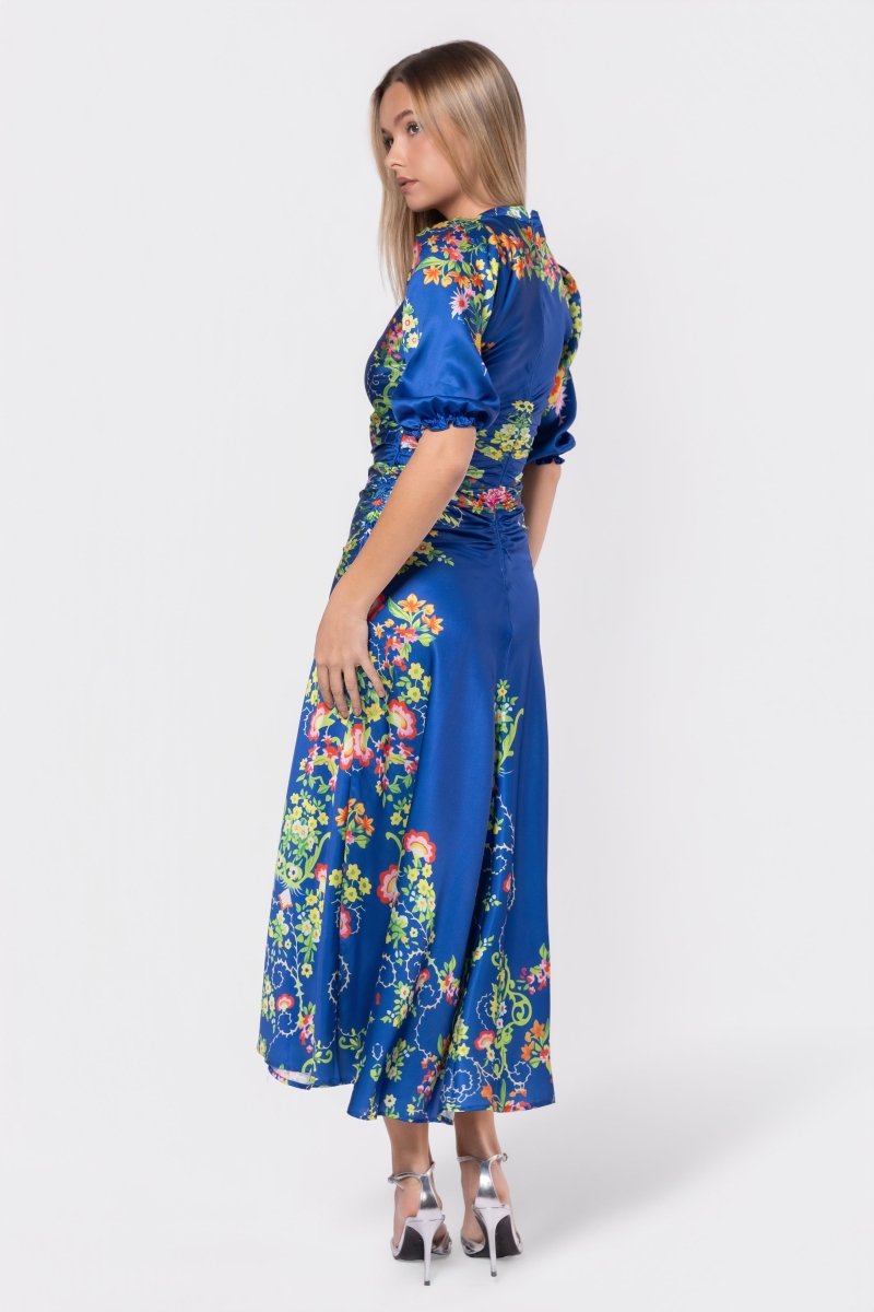 Audrey Dress Short Sleeve (Royal Blue Pattern)