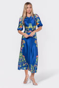 Audrey Dress Short Sleeve (Royal Blue Pattern)