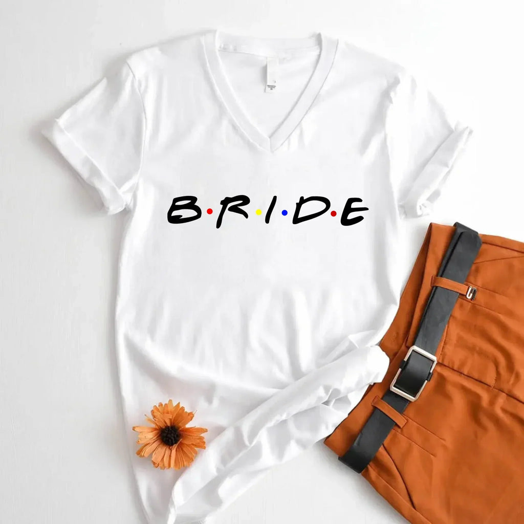 💎 Bachelorette Party Shirts Bride, I Do Crew V-Neck Tee 🍾