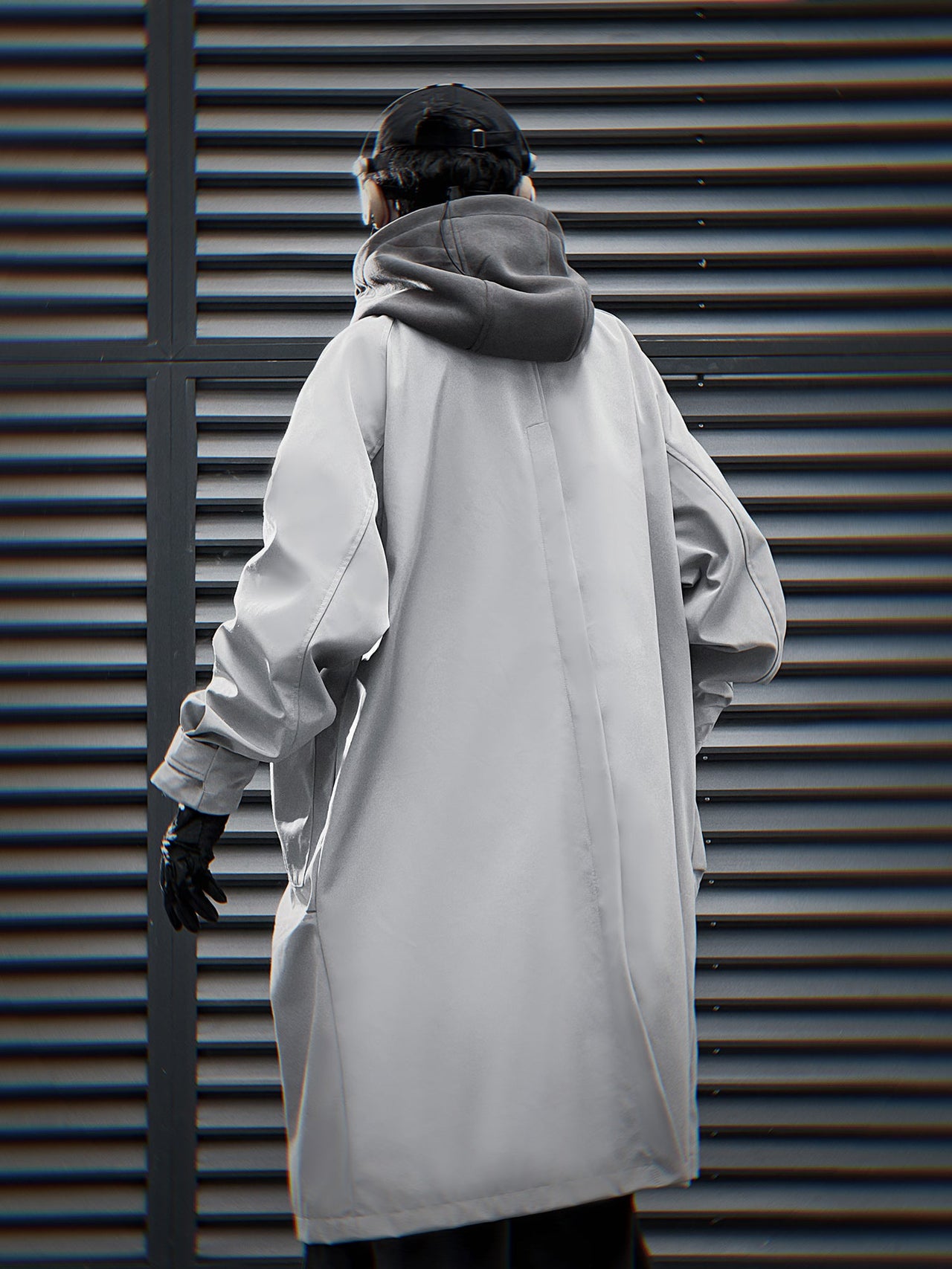 HiJ36 Grey Urban Trench Coat