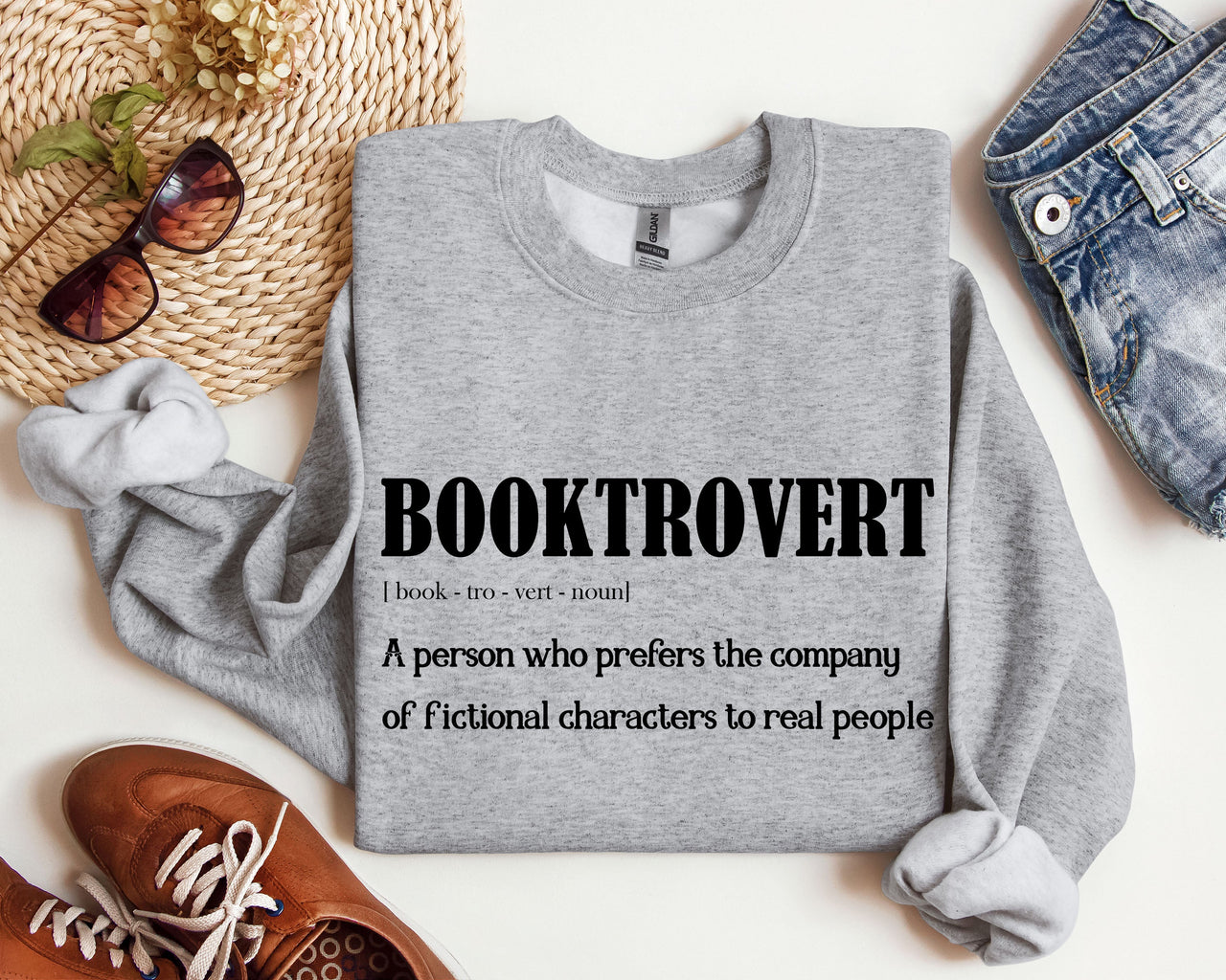 Booktrovert Cozy Reading Lover College Bookworm Study Buddy All Day Casual Sweatshirt