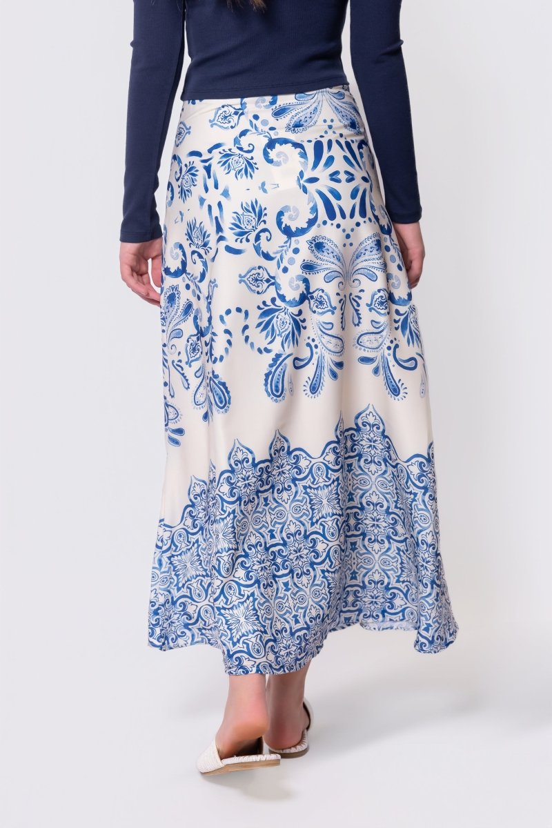 Calista Skirt (White/Blue)