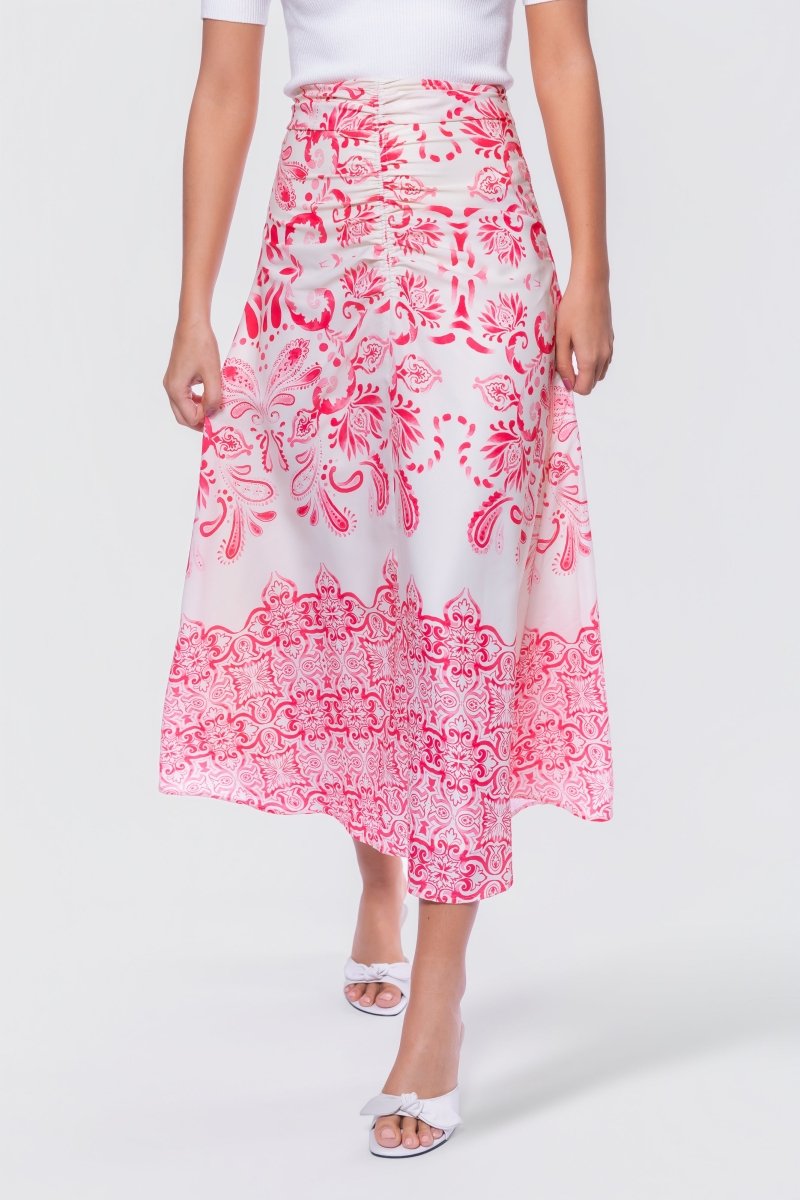 Calista Skirt (White/Pink)