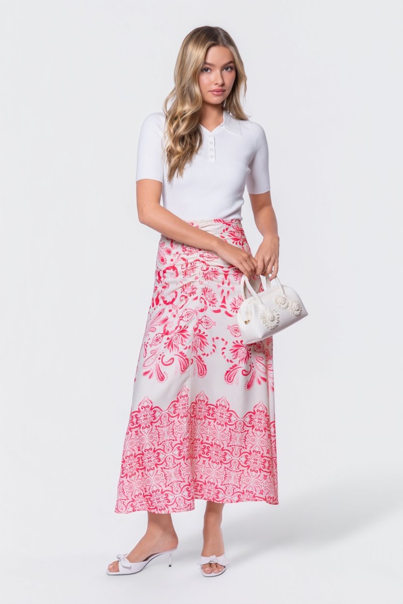 Calista Skirt (White/Pink)