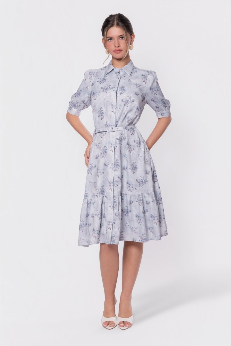 Celine Dress 42" (Light Blue Flower)