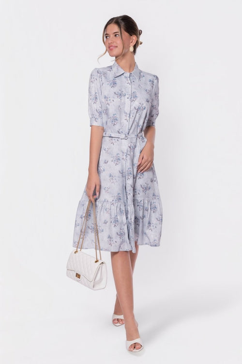 Celine Dress 42" (Light Blue Flower)