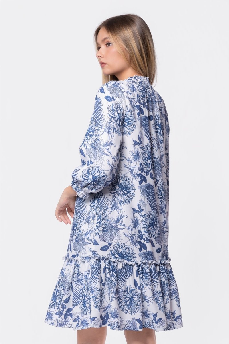Clio Dress 37" (Blue White)
