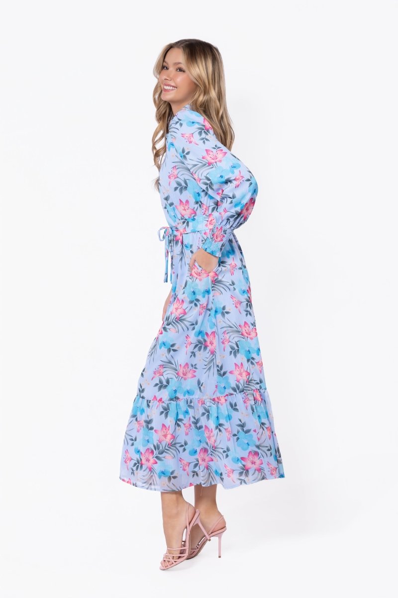 Connie Dress (Blue Ground)