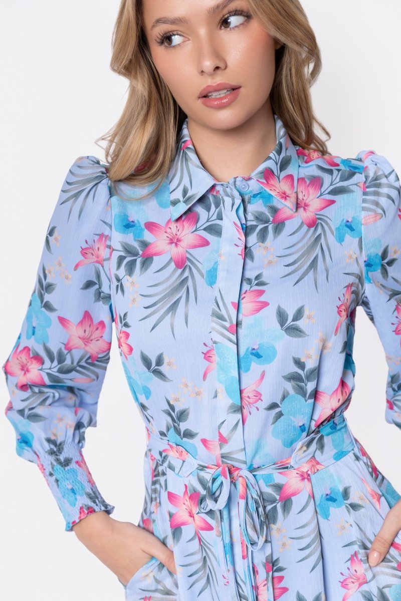 Connie Dress (Blue Ground)