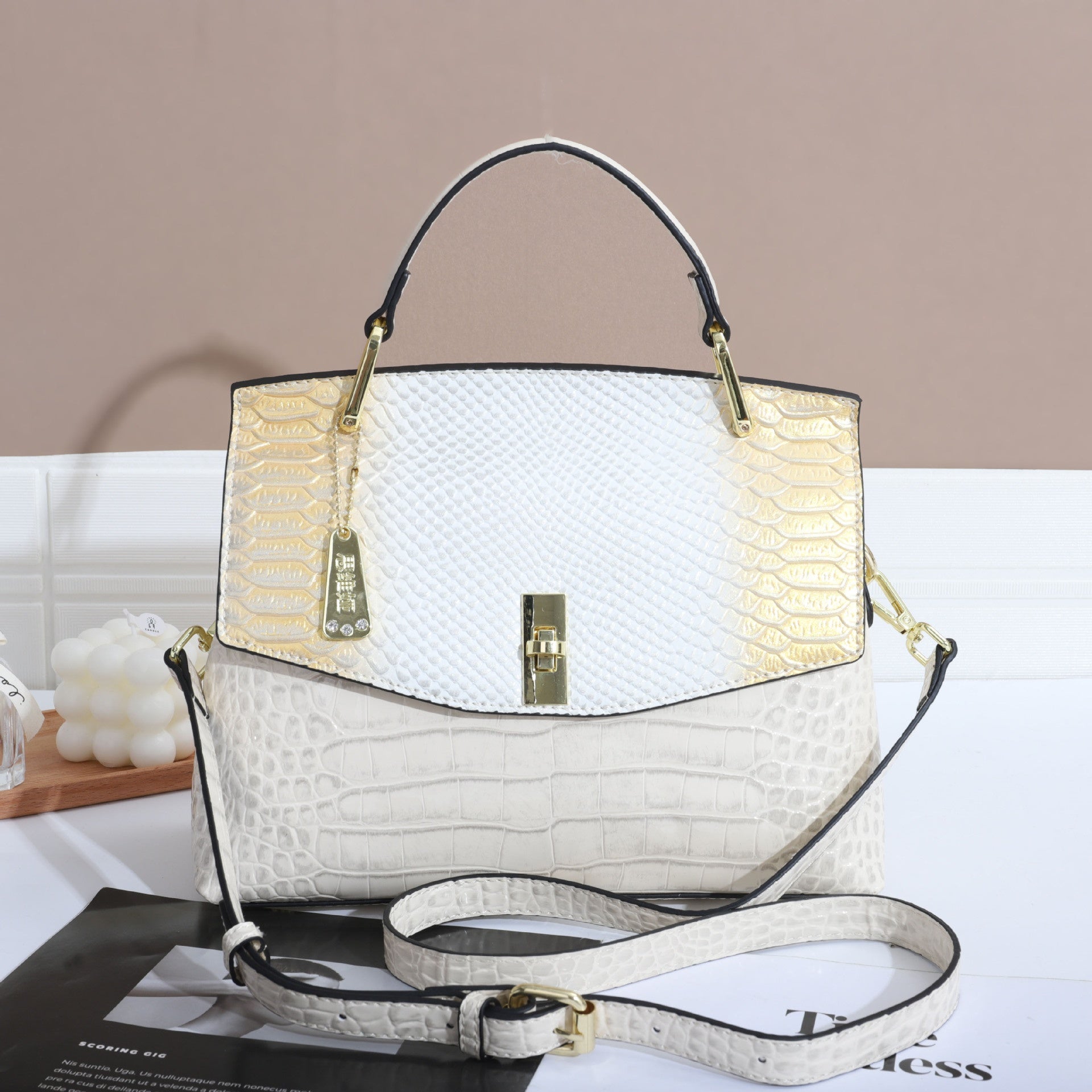 Snake Pattern Women's Bag Handbag Colorful Crocodile Pattern Crossbody Bag